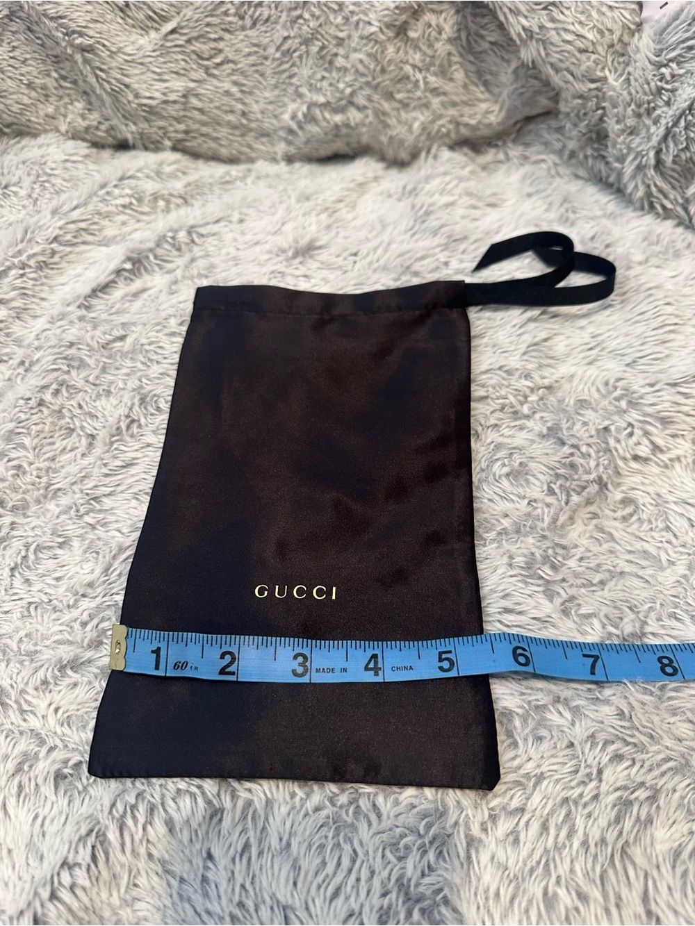 Gucci Black Drawstring Pouch with Gold Logo